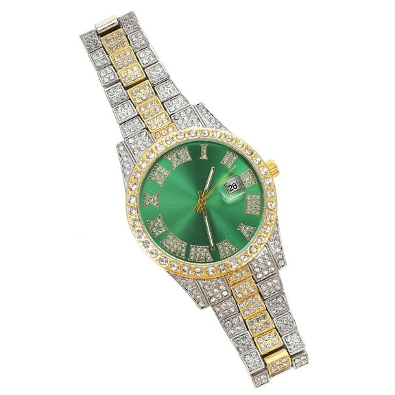TABLZONE Men's's Green Stainless Steel Watch with Precise Movement and Adjustable Strap Ideal for Gifting