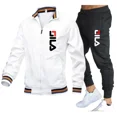 thumbnail image 2 of Conjunto para hombre, nueva ropa deportiva para primavera y otoño, conjunto de 2 piezas, traje deportivo, chaqueta + pantalón, chándal, ropa de moda masculina, chándal de marca, 2 of 4