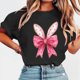 thumbnail image 2 of Tops de Manga Corta de Verano para las Mujeres Imprimir Blusa de Cuello Redondo, Moda Ligera de Poliéster Spandex, 2 of 6