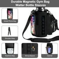 thumbnail image 4 of Lomyolo Magnetic Gym Bag Water Bottle Holder–Neoprene Carrier Sleeve with 6 Built-in Magnets & Phone Pockets | Adjustable Strap Gym Accessories Organizer for Fitness,Outdoor,Hiking Men Women-Black, 4 of 7