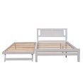 thumbnail image 5 of Euroco Pine Wood Space-Saving Platform Bed, Full for Kids, White, 5 of 10
