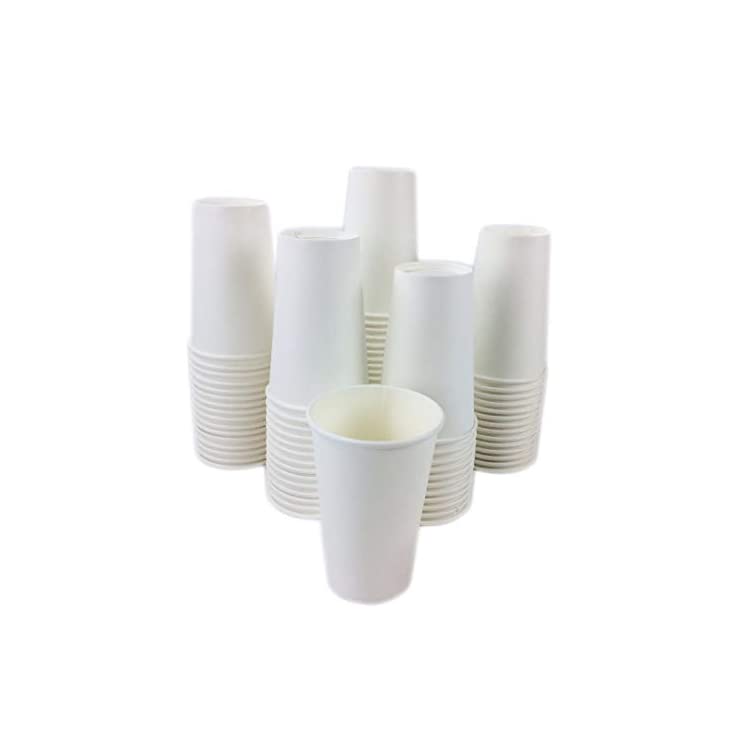 50 Pack 16oz Disposable Hot White Paper Cups For Hot Drinks Coffee