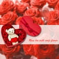 thumbnail image 4 of Valentine's Day Hearted Shape Bear with Red Rose Gift Set - Love Bear, Artificial Red Roses & Silk Petals in Gift Box - Perfect for Engagement, Mother's Day & Holiday Christmas, 4 of 7