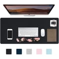 thumbnail image 1 of Desk Pad, Extended Gaming Mouse Pad, XXL Large Mouse Pad, Non-Slip PU Leather Desk Blotter, Waterproof Keyboard Mouse Mat Desk Writing Pad for Work, Game, Office, Home Accessories - Black, 1 of 5