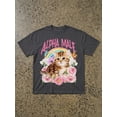 thumbnail image 2 of Funny Kitten T-Shirt Alpha Cat Meme Shirt Cute Rainbow Floral Kitty Graphic Tee Aesthetic Pet Lover Gift Unisex, 2 of 3