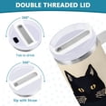 thumbnail image 3 of Yayeee 40oz Stainless Steel Tumbler with Straw and Handle Double-Wall Insulated Travel Water Bottle, Beige Halloween Cat, 3 of 8