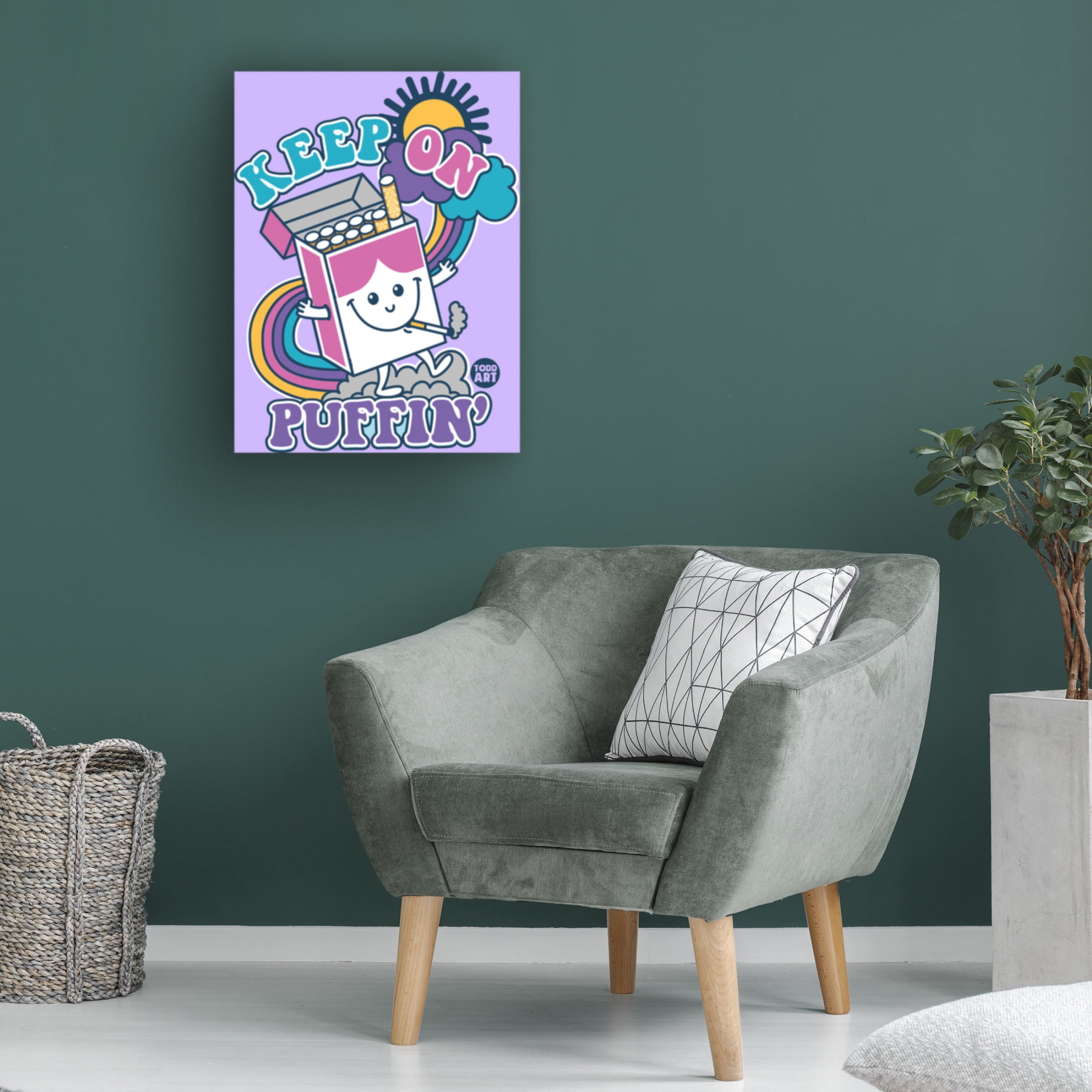 Canvas Wall Art - toddart 'Funshine Cigarhettes' Wall Art for Living Room, Bedroom, or Office Décor by Trademark Fine Art - 14 x 19 Inches