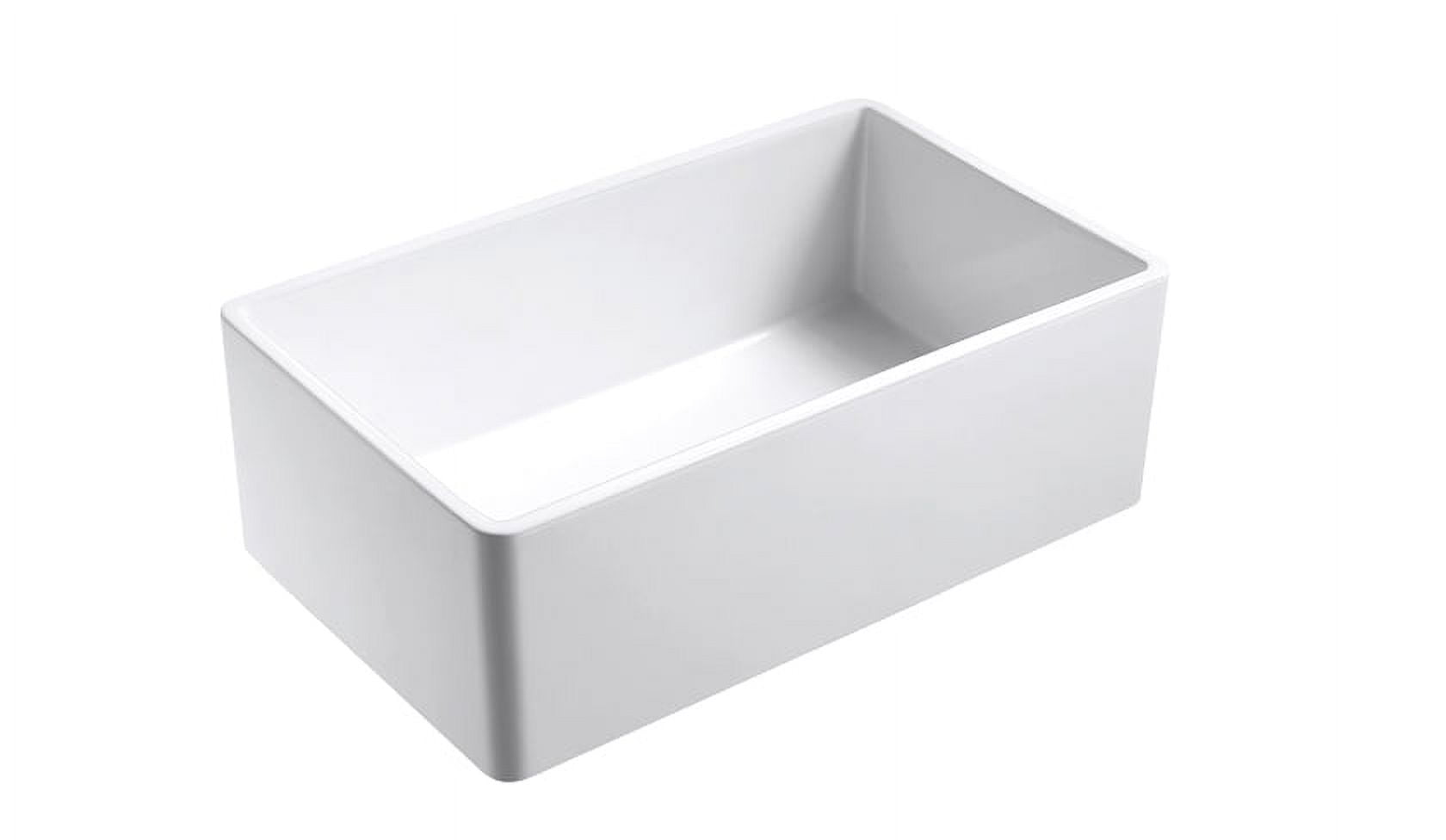 Empire Industries Sutton Place Farmhouse Fireclay 33" Single Bowl Kitchen Sink with Grid and Strainer in White