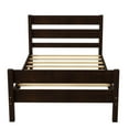 thumbnail image 3 of BTMWAY Twin Size Bed Frame, Modern Wood Platform Bed with Headboard and Footboard, Strong Wooden Slats Support, Heavy Duty Single Bed Frame, No Box Spring Needed, Espresso, 3 of 10