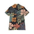 thumbnail image 5 of Hawaiian Shirts for Women Basic Collared Tee Shirt Coconut Palm Hawaii Style Tunic Blouses Button Down Short Sleeve Blouses Summer Beach Shirt Tropical Shirts Loose Flowy Cardigan, 5 of 6