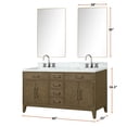 thumbnail image 5 of Laurel 60 in W Grey Oak Double Vanity, Carrara Marble Top, Faucet Set, & 28 in Mirrors, 5 of 9