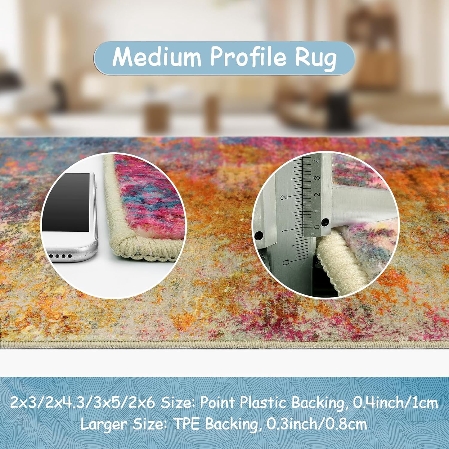 Moynesa 2'x3' Modern Abstract Area Rug,Galaxy Washable Small Front Door Rug for Entryway Mat Contemporary Faux Wool Non-Slip Soft Floor Indoor Carpet for Living Room Kitchen Bathroom RV
