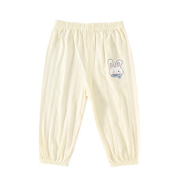 Odeerbi 0-5 Años Niños Niñas Algodón Lino Bloomers Verano Impresión Lindo Jogger Pantalones Casual Transpirable Linterna Pantalones Haren Pantalones