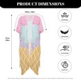 thumbnail image 6 of HELLHERO Ice Cream Cone Bathing Suit Cover Up Breathable Polyester Long Long Kimono Swimsuit Cover Up, 6 of 6