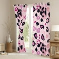 thumbnail image 3 of Castle Fairy Pink Leopard Print Girl Black Out Curtains,Old Fashion Dreamy Princess Curtains Pack of 2 (42x63 Each),Jungle Animal Cheetah Bedroom Curtains,Super Cozy Room Decor, 3 of 6