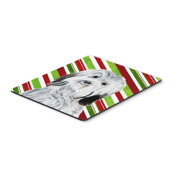"Havanese Candy Cane Christmas Mouse Pad Hot Pad or Trivet"