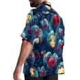 thumbnail image 3 of Love Men's Short Sleeve Spread Collar Button Down Beach Print Casual Shirts, 3 of 6