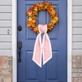 thumbnail image 4 of Wreath Sash for Front Door, Multi-Color Scalloped Edge Wreath Ribbon Sash, 47.24In Long Door Garland Bow Decor for Holiday Wedding Home Porch Decoration 1Pack-Pink, 4 of 4