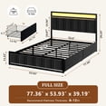 thumbnail image 3 of GUNAITO Full Bed Frame with Headboard, Platform Bed with 2 Drawers, Velvet Upholstered Bed Frame with LED Lights & Charging station，Black, 3 of 9
