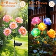 thumbnail image 4 of Luces solares para jardín NESSTU, paquete de 6, LED, con flores, impermeables, 4 of 6