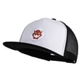 thumbnail image 2 of Fire Bowser Iron on Patched Flat Bill Snapback Trucker Cap - White Black OSFM, 2 of 5