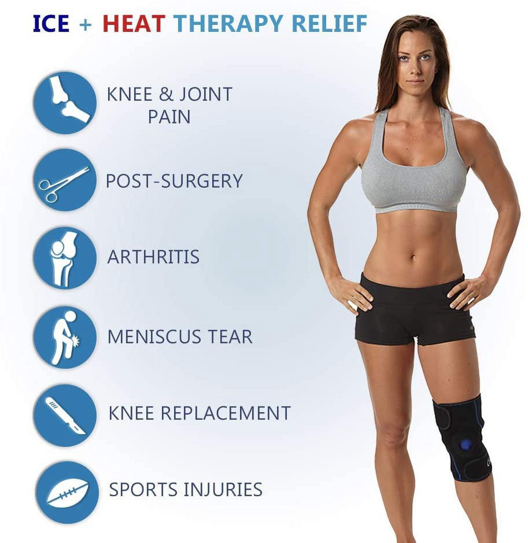 ComfiLife Adjustable Reusable Hot Cold Therapy Gel Pack Knee Brace Wrap