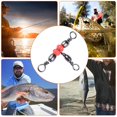 thumbnail image 4 of Lttoisl Fishing 3 Way Cross Line Swivels, Brass Barrel Shaped Tee T Type 360° Rotation Connector, High Strength Corrosion Resistant Splitter for Trolling & Rigging, 8-Pack, 4 of 8