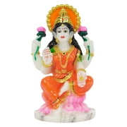 IBA Indianbeautifulart Indian Goddess Lakshmi Resin Idol Auspicious Hindu Goddess Figurine For Living Room Home Décor-GB