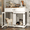 White, variant on TIMHAKA 48 Inch Heavy Duty Steel Dog Crate with Wheels, Tray & Double Doors for Large Dogs