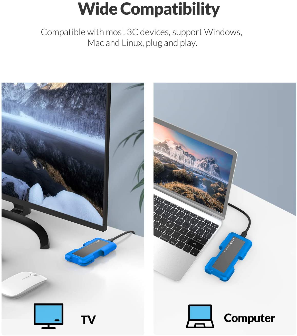 ORICO 10Gb//s Portable External Solid State Drives M.2 NVME SSD Outdoor Shockproof Crushproof Hard Drive Xbox Macs PS4 and More Rugged Flash Drive USB C for PCs Black-1T