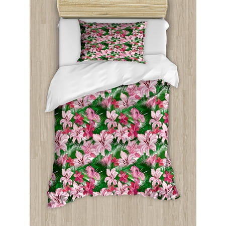 Jungle Twin Size Duvet Cover Set Lush Growth Of The Exotic
