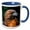 Blue/White, variant on 3drose, a Photograph of a Red Tailed Hawk Looking Left, 15oz Mug