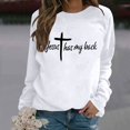thumbnail image 4 of There Is Nothing Too Big For God Christian Sweatshirts for Women Long Sleeve Crewneck Graphic Sweatshirt Pullover Tops, 4 of 5