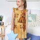 thumbnail image 4 of Balery Not All Those Who Wander Are Lost2 Camisón de princesa para niñas, pijama de algodón con mangas abullonadas, suave y bonito.-Medium, 4 of 6