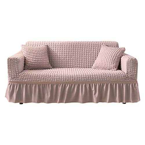 Stretch Spandex Sofa Slipcovers Loveseat Couches Covers With Skirt Non Slip Soft Durable Removable Machine Washable T Cushion Armchair Furniture Protector Wrap Pink 57 To 72 Arm Com Stretch Spandex Sofa Slipcovers, Soft Pink Sofa Covers