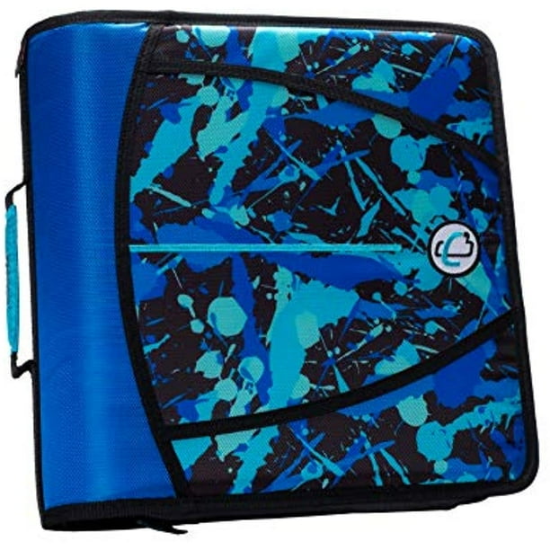 CaseIt Printed Mighty Zip Tab3 ring zipper binder, 3Inch Capacity
