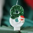 thumbnail image 3 of Xihbxyly Vela de Papá Noel Verde y Blanca con Diseño de Muñeco de Nieve y Sombrero Rojo, Hecha a Mano con Polvo Brillante, Empaque de Pet Transparente, Decoración Navideña, Tamaño 4 X 7,5 Cm, 3 of 6