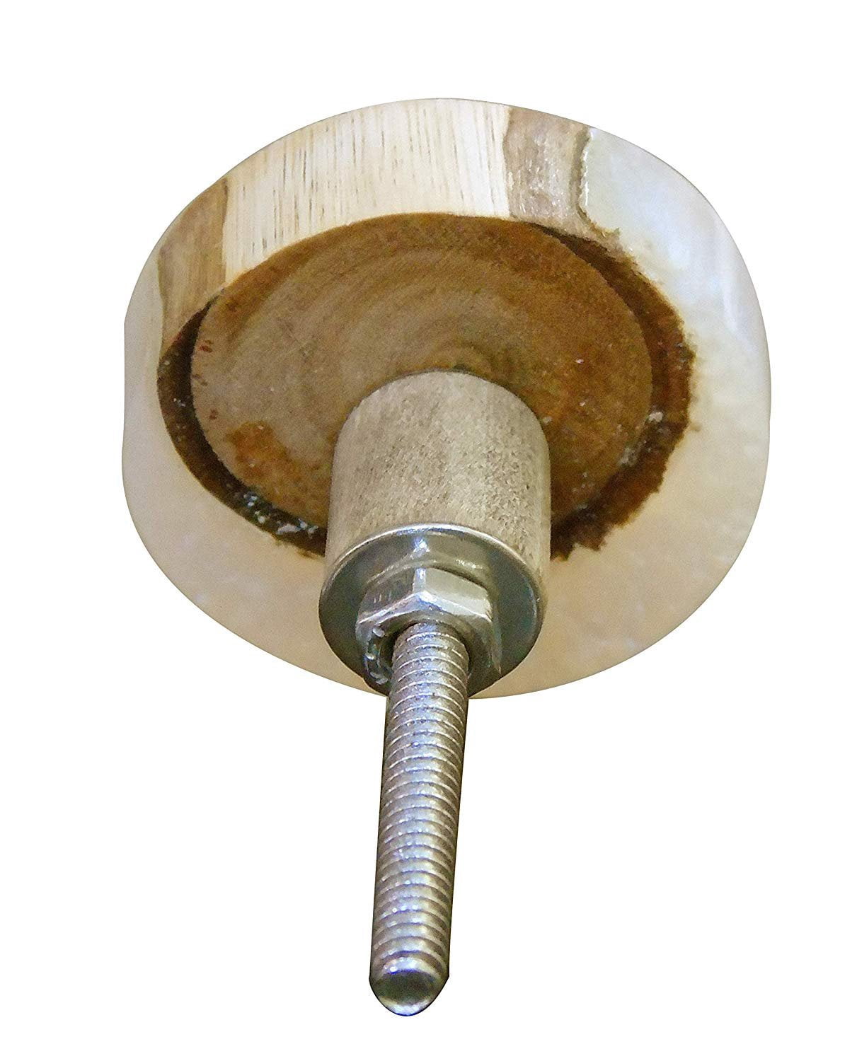 Perilla Home Set of 6 Round MOP Wooden Cabinet Knobs Decorative Antique Knobs for Home Kitchen Cabinet Hardware Cupboard Door Dresser Wardrobe and Drawer Pull Handle