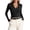 Black, variant on Womens T Shirts, Elegant Collar Turtleneck Top for Fall Winter Slim Fit Long Sleeve Casual Shirt Women's T-Shirts Yellow M