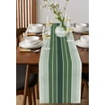 thumbnail image 4 of nqOlkjepod Sage Green Ombre Stripe Table Runner 48 Inches Long Farmhouse Dress Scarves, Farmhouse Striped Gradient Dining Tablerunner for Coffee Table/Kitchen Island/Party Décor, 13" x 48", 4 of 8