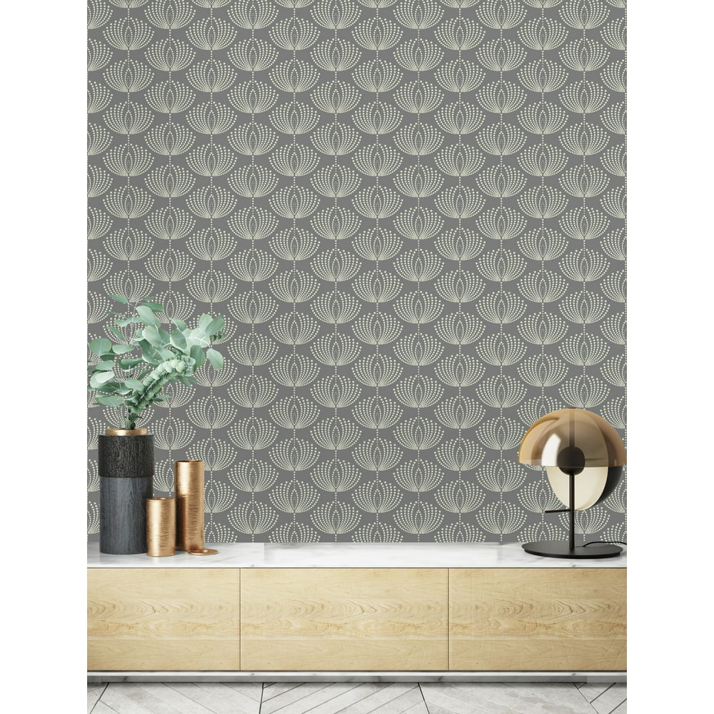 Abstract Gray Pattern Peel and Stick Wallpaper - Walmart.com - Walmart.com