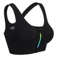 thumbnail image 2 of Women's Activewear High Impact Mesh Back Bra Front Zip Sports Bra with Removable Pads, 2 of 9