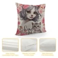 thumbnail image 4 of SHANXI Just A Girl Who Loves Cats Throw Pillow Cover, Cute Cat Themed Gifts Pillowcase,Cat Lovers Gifts for Girl Women, Home Farmhouse Bed Couch Decor  12x12in, 4 of 5