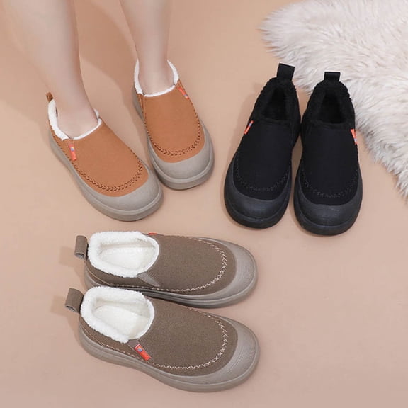 Hinvhai Women's Slippers Cozy Memory Foam House Slipper Shoes Warm Suede Winter Moccasins Slip-on Boots with Fuzzy Sherpa & Indoor/Outdoor Khaki 9(42)