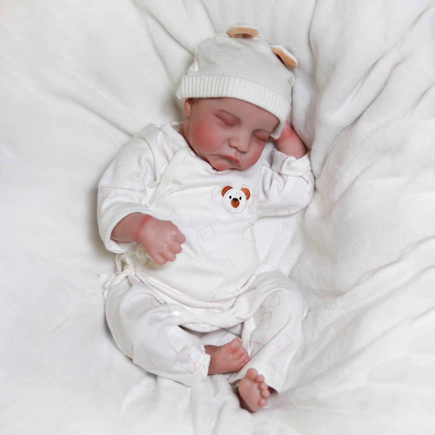 18 inch Lifelike Reborn Baby Dolls Handmade Real Life Newborn Girl Doll Soft Cloth Body Gift with Accessoreis