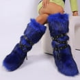 thumbnail image 4 of Blue Ladies Versatile Flat Heel Snow Boots With High Top Warm Winter Long Tube For Various Uses, 4 of 5