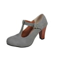 thumbnail image 2 of DIVVce T-Strap Mary Jane Heels For Women Closed Toe Adjustable Buckle Comfort Office Footwear, 2 of 8