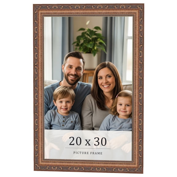 20x30 Frame Gold Solid Wood Picture Frame Width 1.25 Inches | Interior Frame Depth 0.375 Inches |