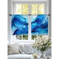 thumbnail image 4 of Watercolors Blue Printing Sheer Curtains 54 Inches Long 2 Panels Modrn Art Light Filtering Semi Sheer Window Curtains Drapes for Bedroom Living Room 52"x54", 4 of 7