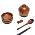 thumbnail image 3 of Rice Bowl Japanese Style with Lid Dishwasher Safe Food Container Tableware Rice Salad Soup Snack Wooden Bowl Kitchen Supplies, 3 of 8